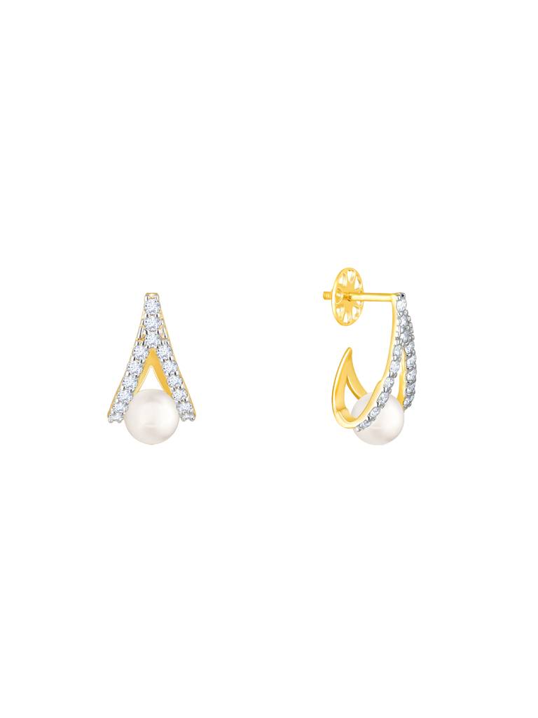 Giva 14K Yellow Gold Forever Cherished Diamond Earrings : GDLER082