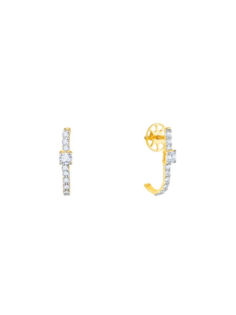 Giva 18K Yellow Gold Forever Loved Diamond Earrings Gifts For Women & Girls : GDLER083