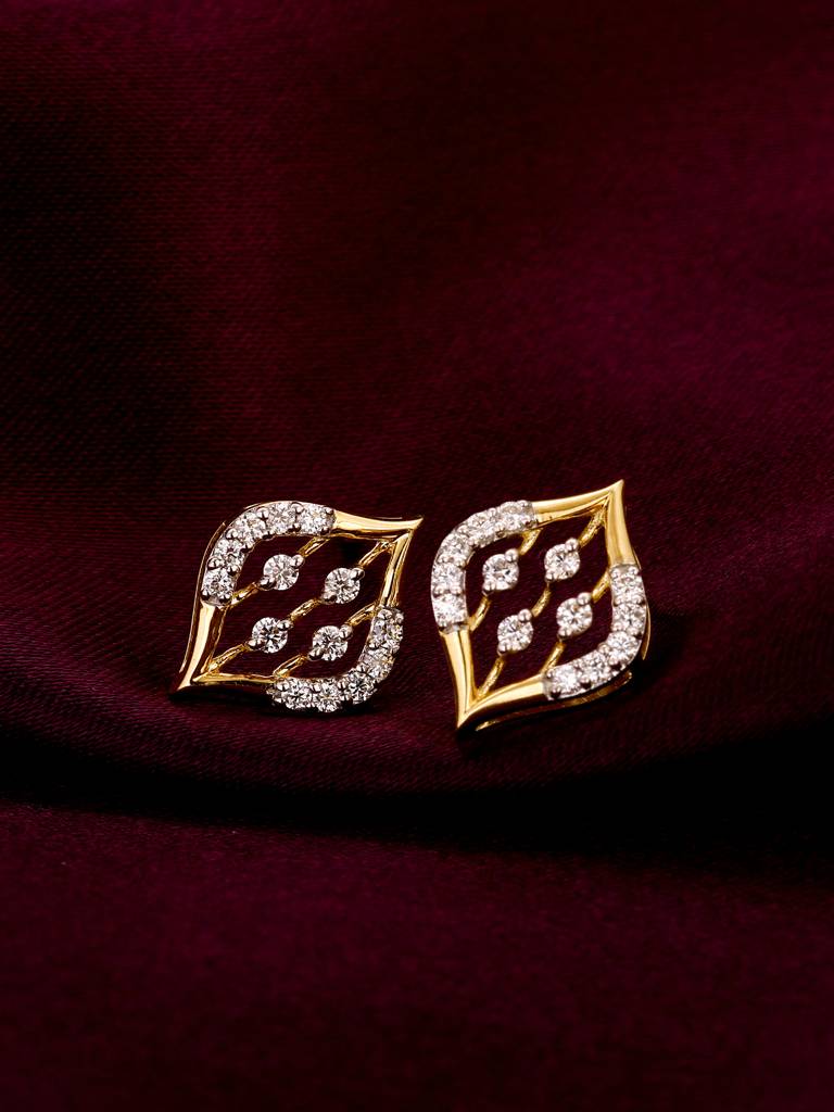 Giva 14K Yellow Gold Graciously Elegant Diamond Earrings : GDLER086