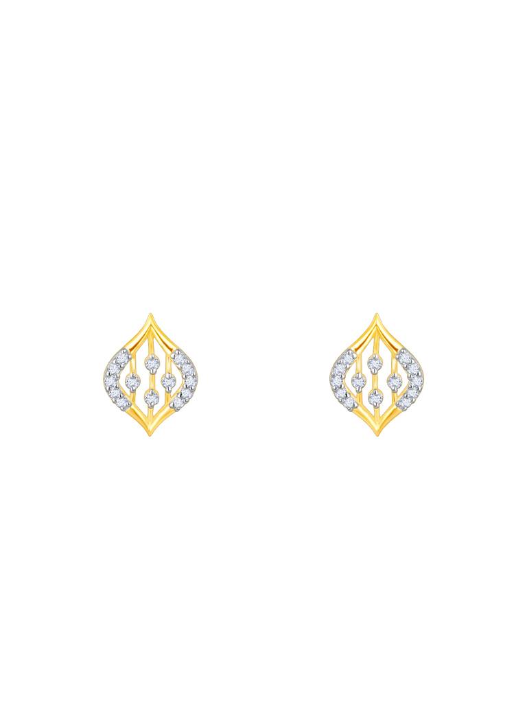 Giva 14K Yellow Gold Graciously Elegant Diamond Earrings : GDLER086