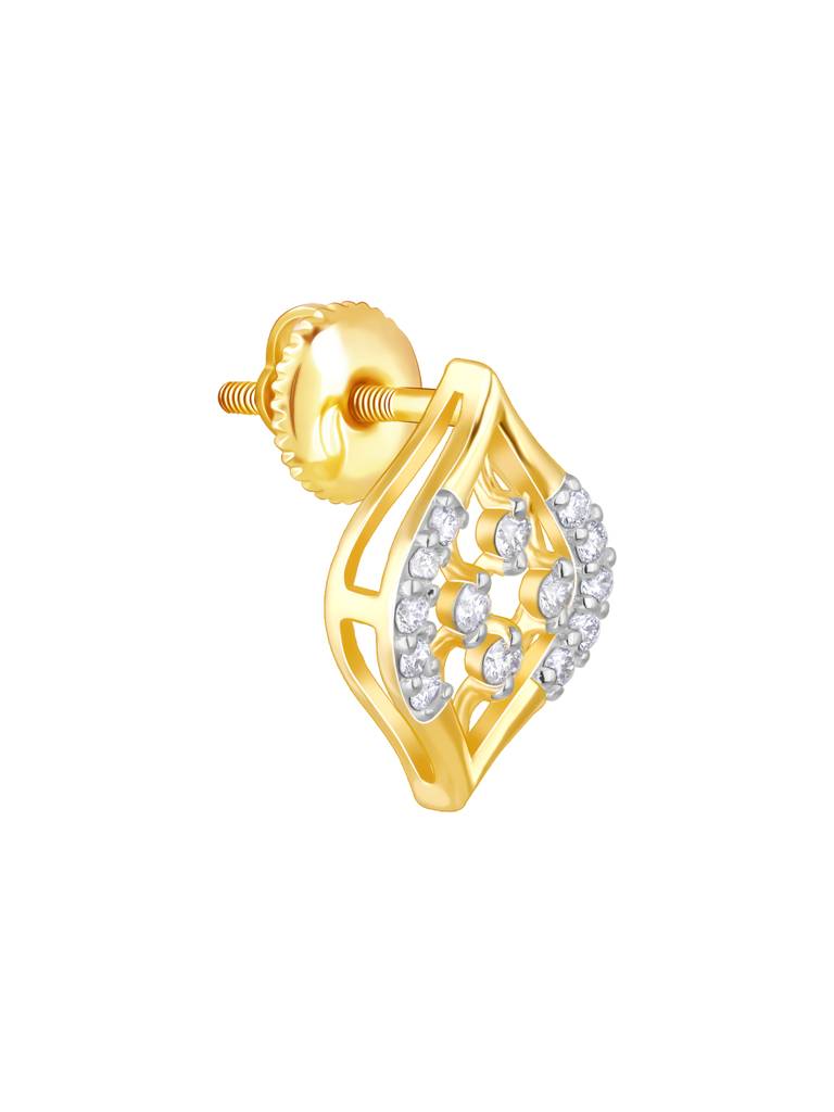 Giva 14K Yellow Gold Graciously Elegant Diamond Earrings : GDLER086