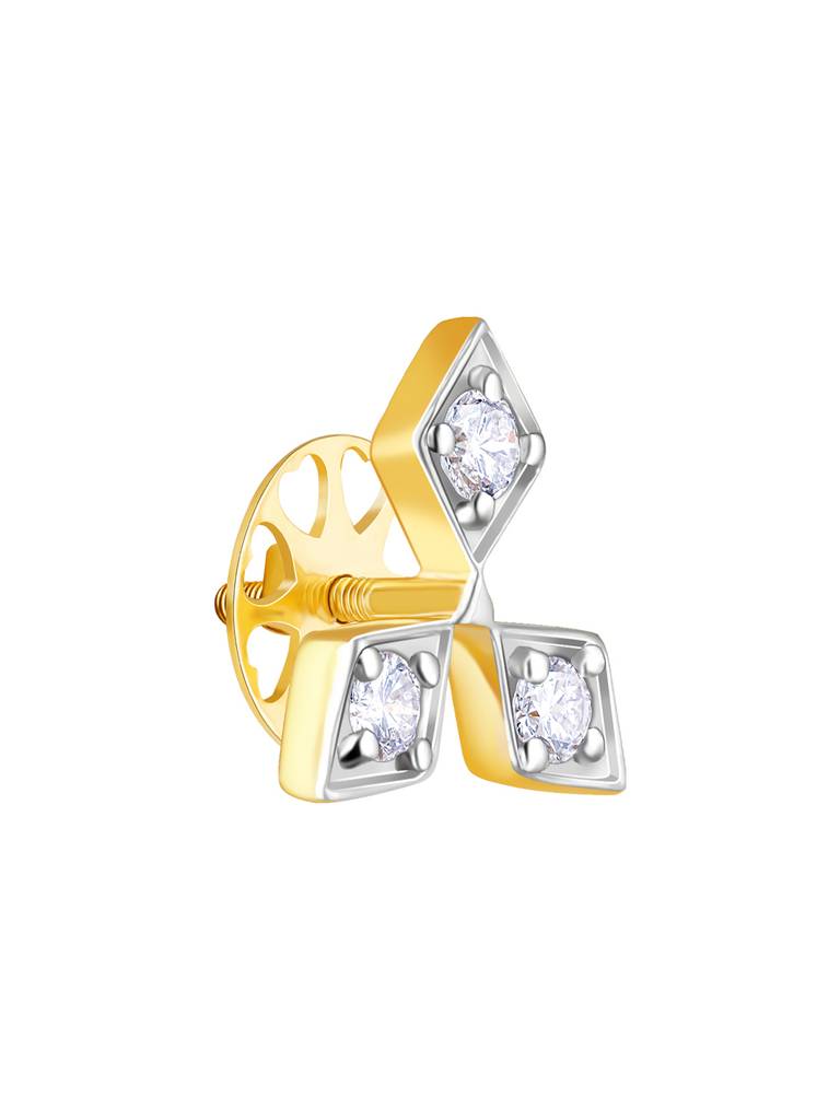 Giva 14K Yellow Gold Dignified Aura Diamond Earrings : GDLER088