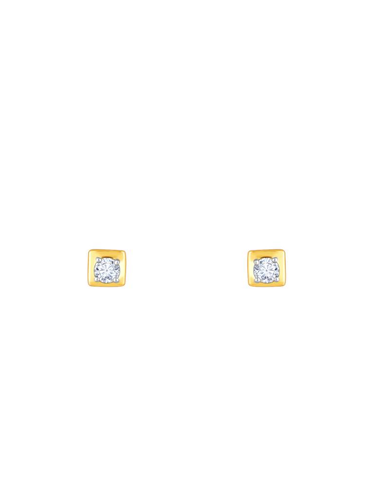 Giva 14K Yellow Gold Fair And Square Diamond Earrings Gifts For Women & Girls : GDLER089
