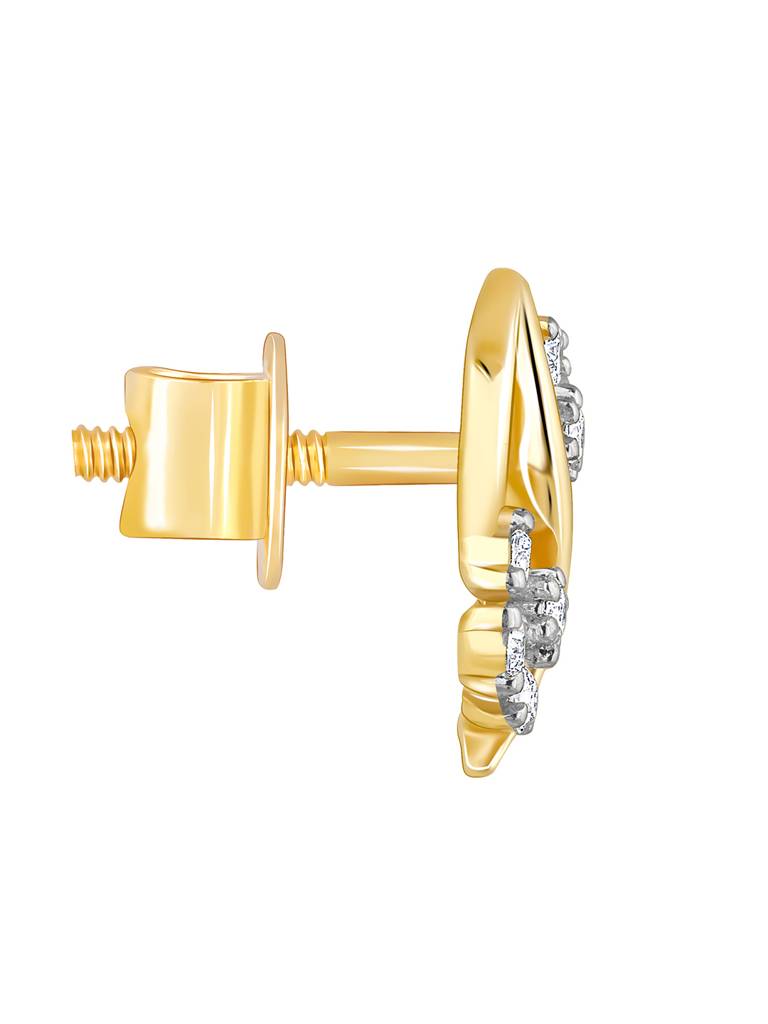 Giva 14K Yellow Gold Flower Weave Diamond Earrings Gifts For Women & Girls : GDLER093