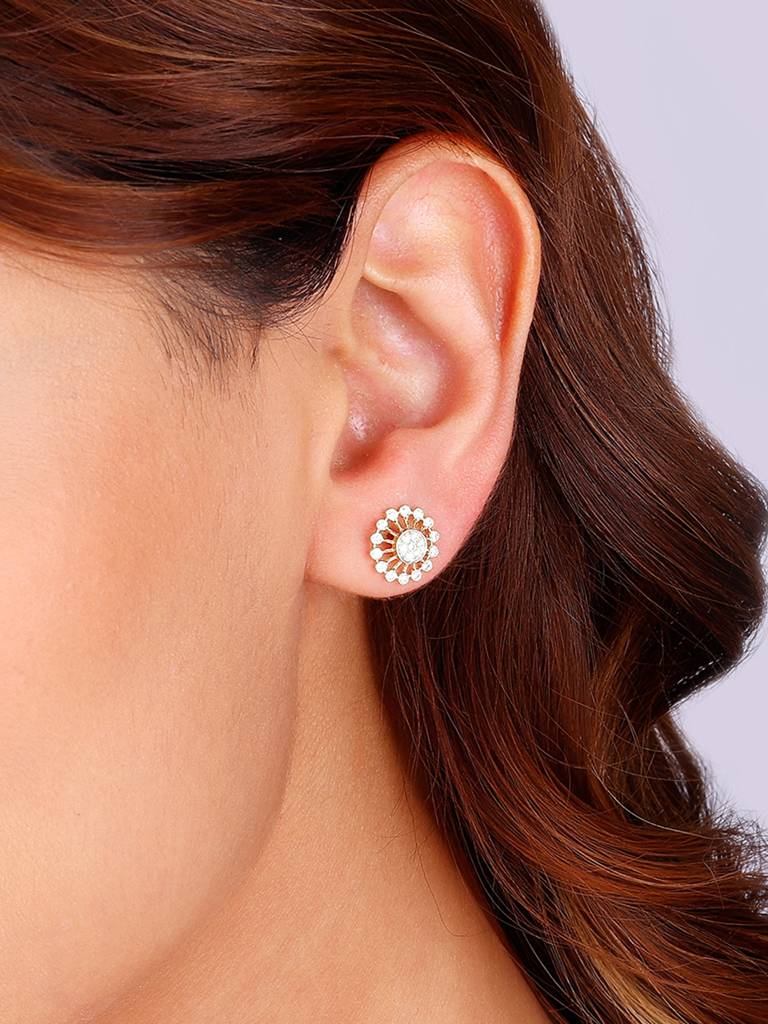 Giva 14K Yellow Gold Sparkler Diamond Earrings Gifts For Women & Girls : GDLER094