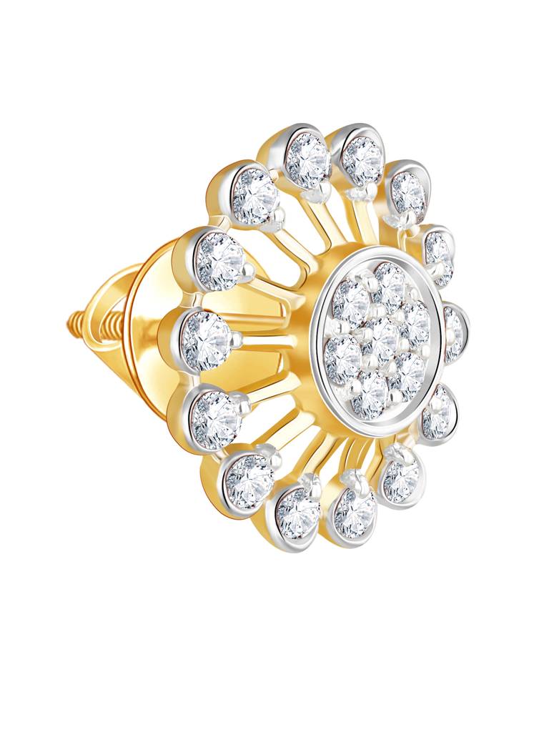 Giva 14K Yellow Gold Sparkler Diamond Earrings Gifts For Women & Girls : GDLER094