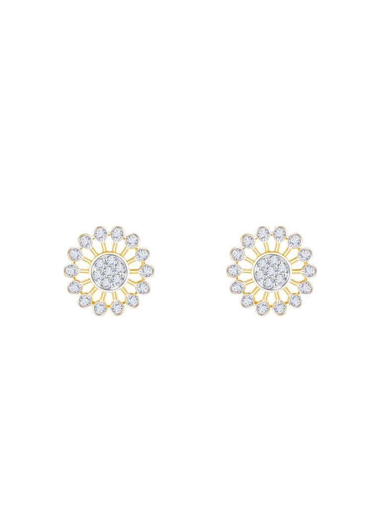 Giva 14K Yellow Gold Sparkler Diamond Earrings Gifts For Women & Girls : GDLER094
