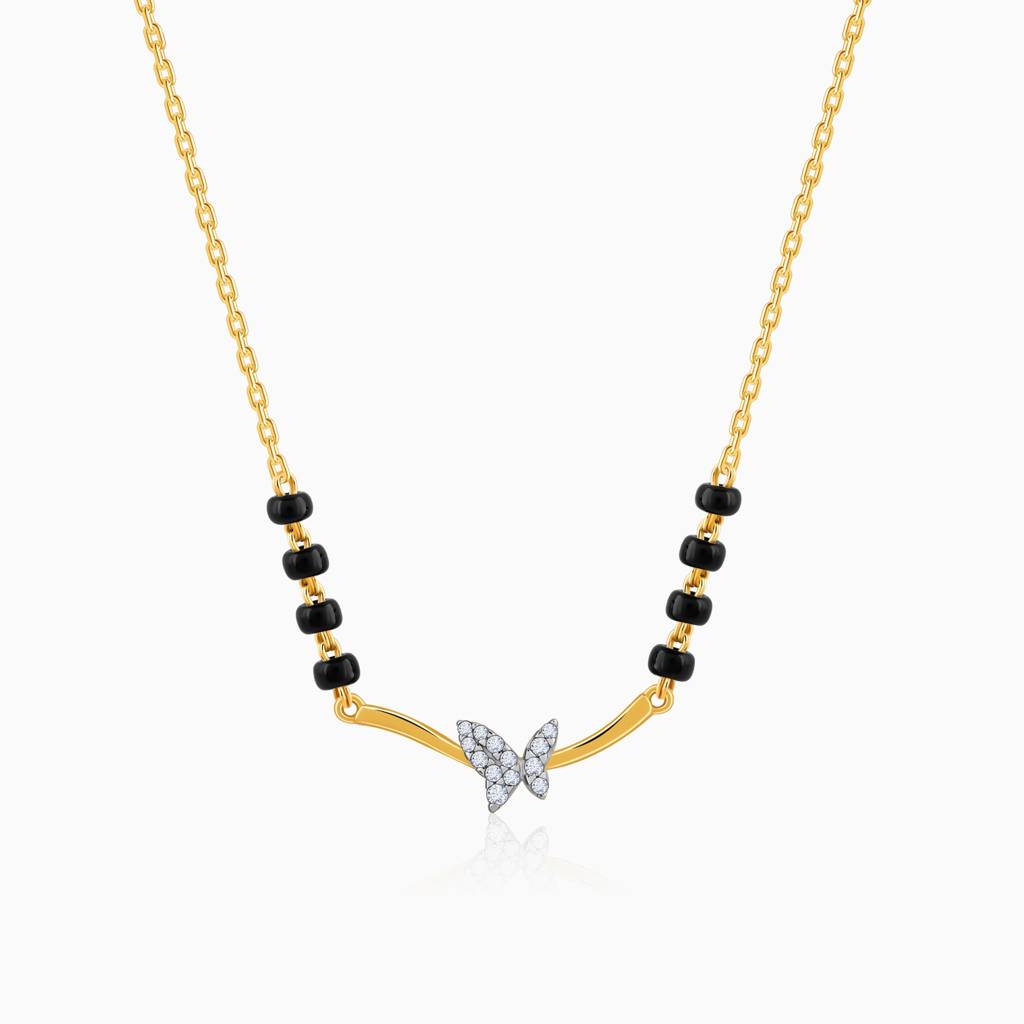 14K Gold Pushpa Diamond Mangalsutra : GDLMN01
