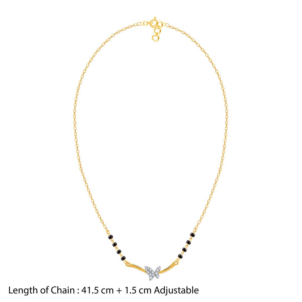 14K Gold Pushpa Diamond Mangalsutra : GDLMN01