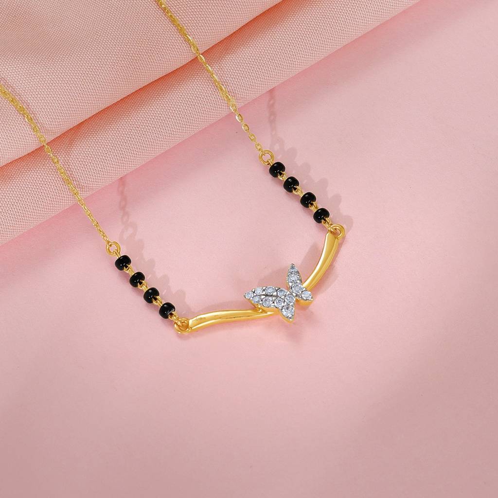 14K Gold Pushpa Diamond Mangalsutra : GDLMN01