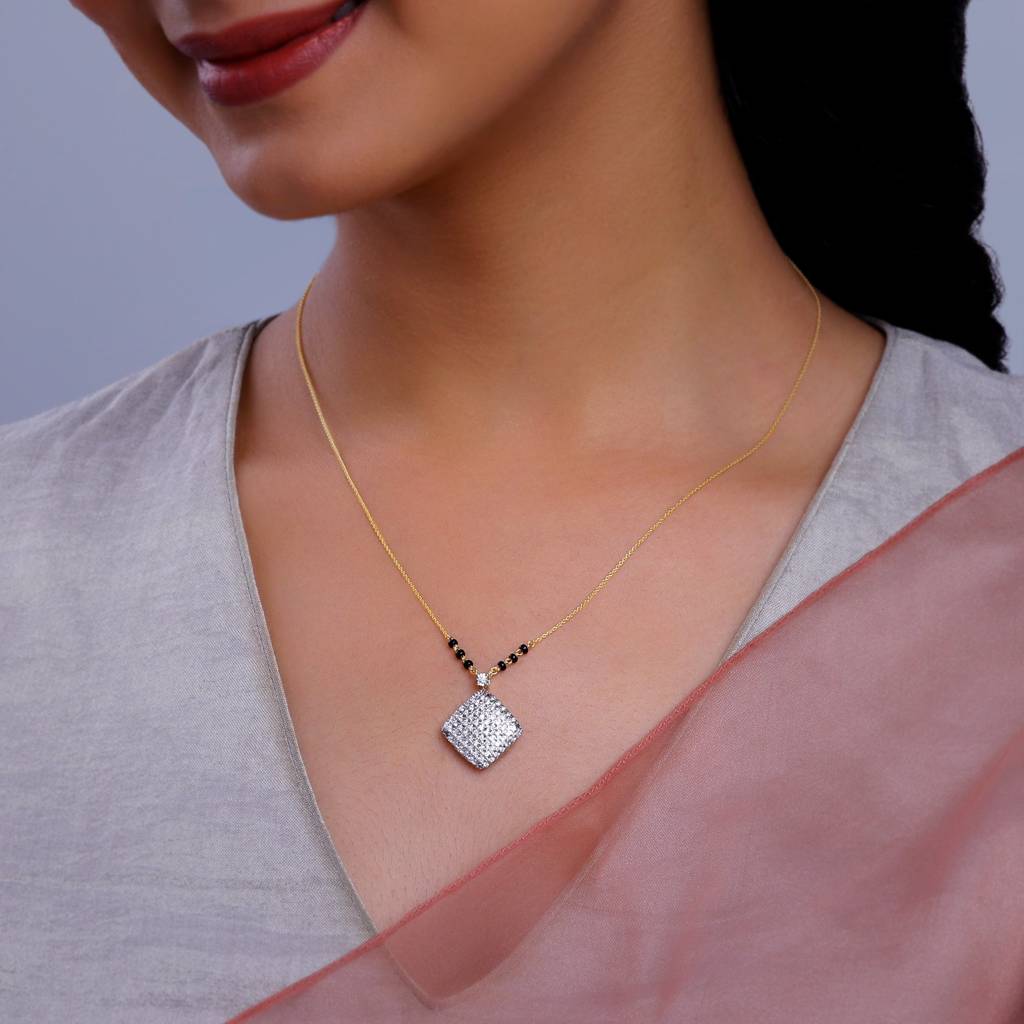 14K Gold Shubh Milan Diamond Mangalsutra : GDLMN02