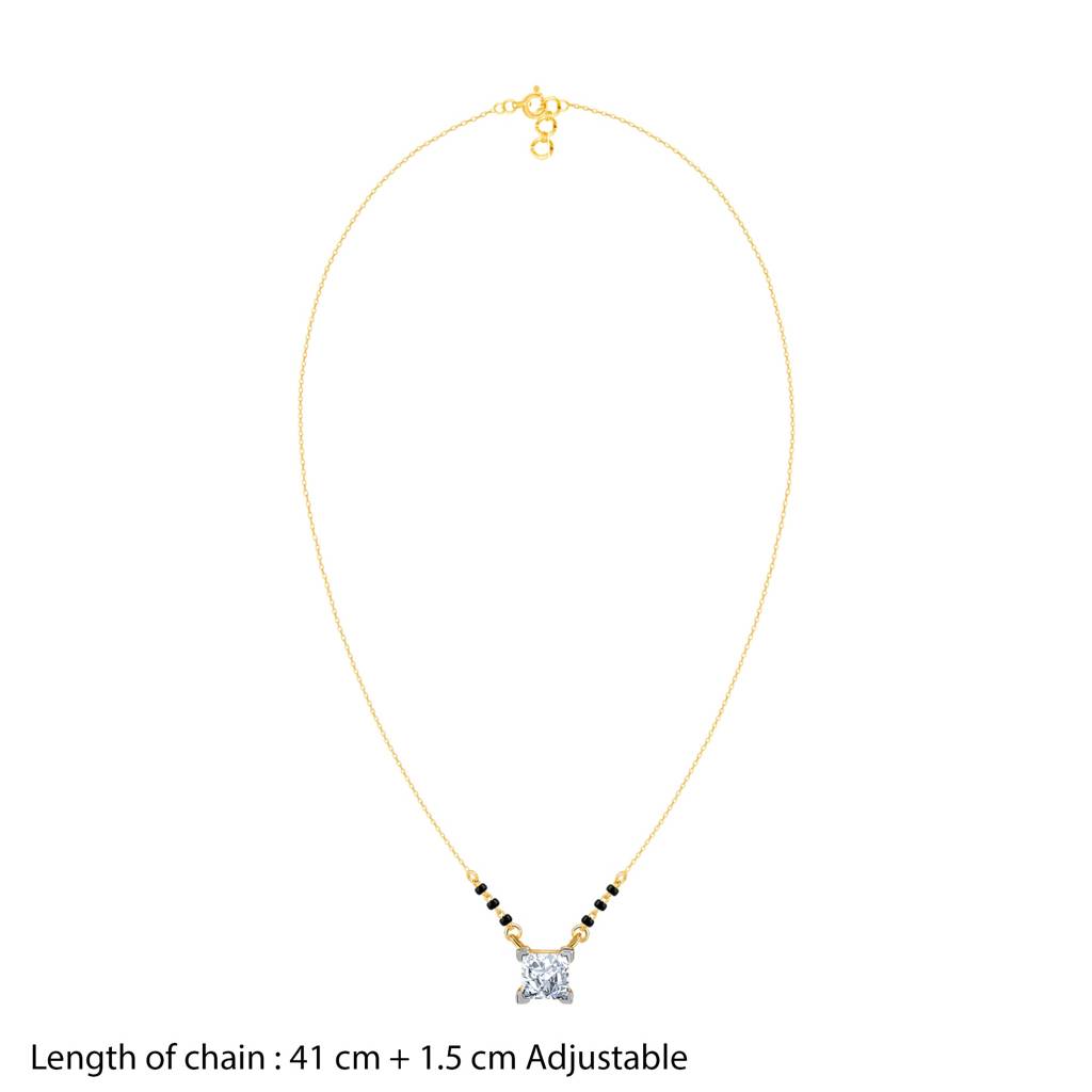 18K Gold Premala Solitaire Diamond Mangalsutra : GDLMN05
