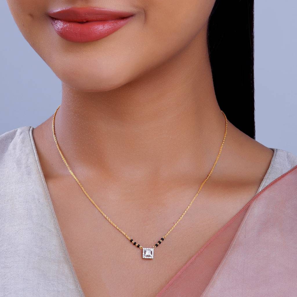 18K Gold Sumathi Diamond Mangalsutra : GDLMN06