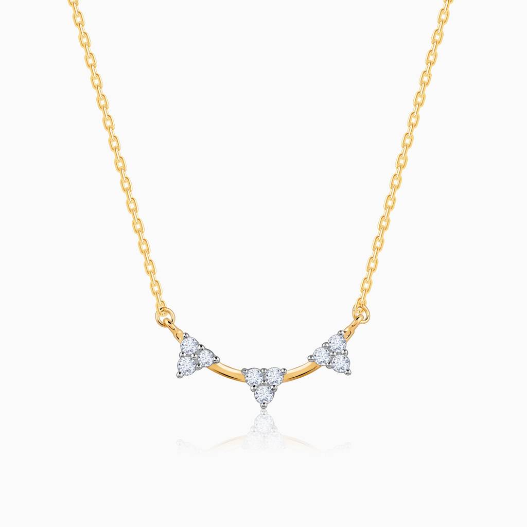 18K Gold Love Trinity Diamond Necklace : GDLNE0102