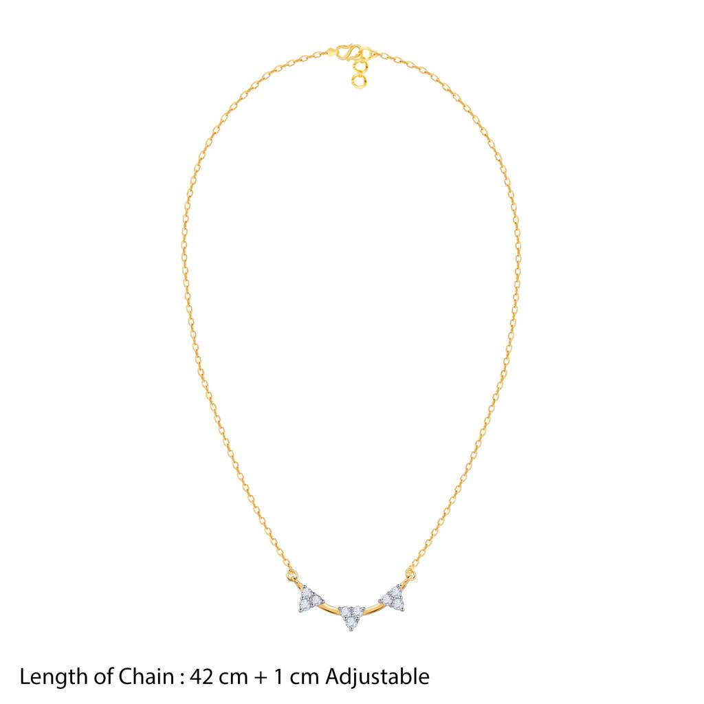 18K Gold Love Trinity Diamond Necklace : GDLNE0102