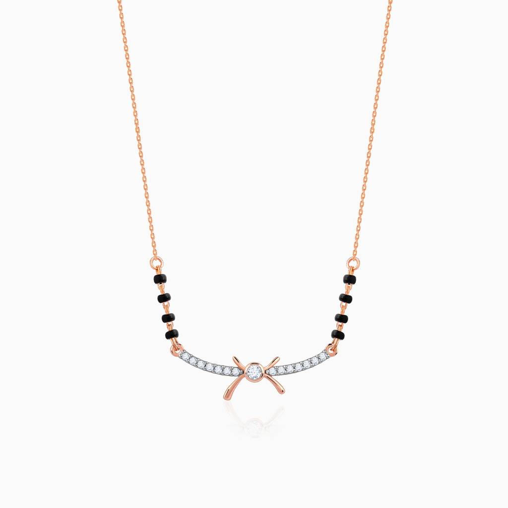 18K Rose Gold Roopa Diamond Mangalsutra : GDLNE0112