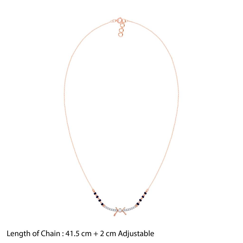 18K Rose Gold Roopa Diamond Mangalsutra : GDLNE0112