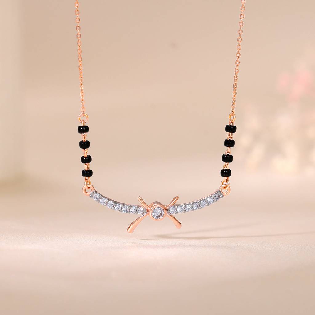 18K Rose Gold Roopa Diamond Mangalsutra : GDLNE0112