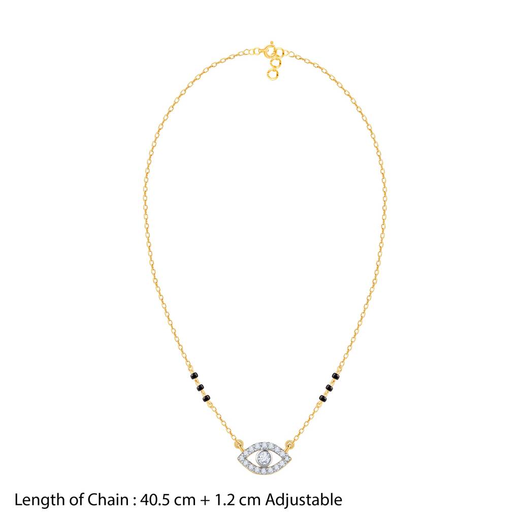 18K Gold Evil Eye- Diamond Mangalsutra : GDLNE0118