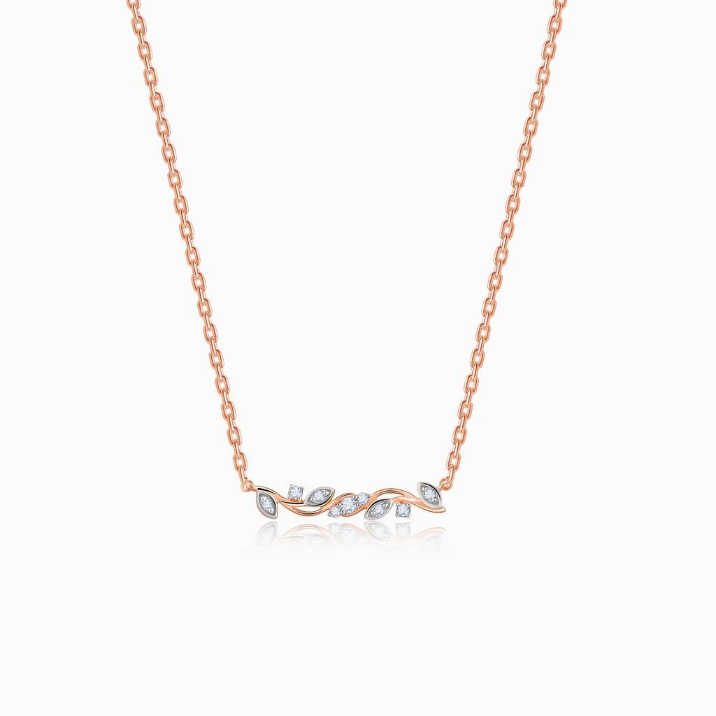 18K Rose Gold Branch Out Diamond Necklace : GDLNE0121