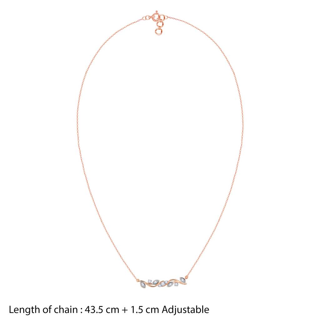 18K Rose Gold Branch Out Diamond Necklace : GDLNE0121