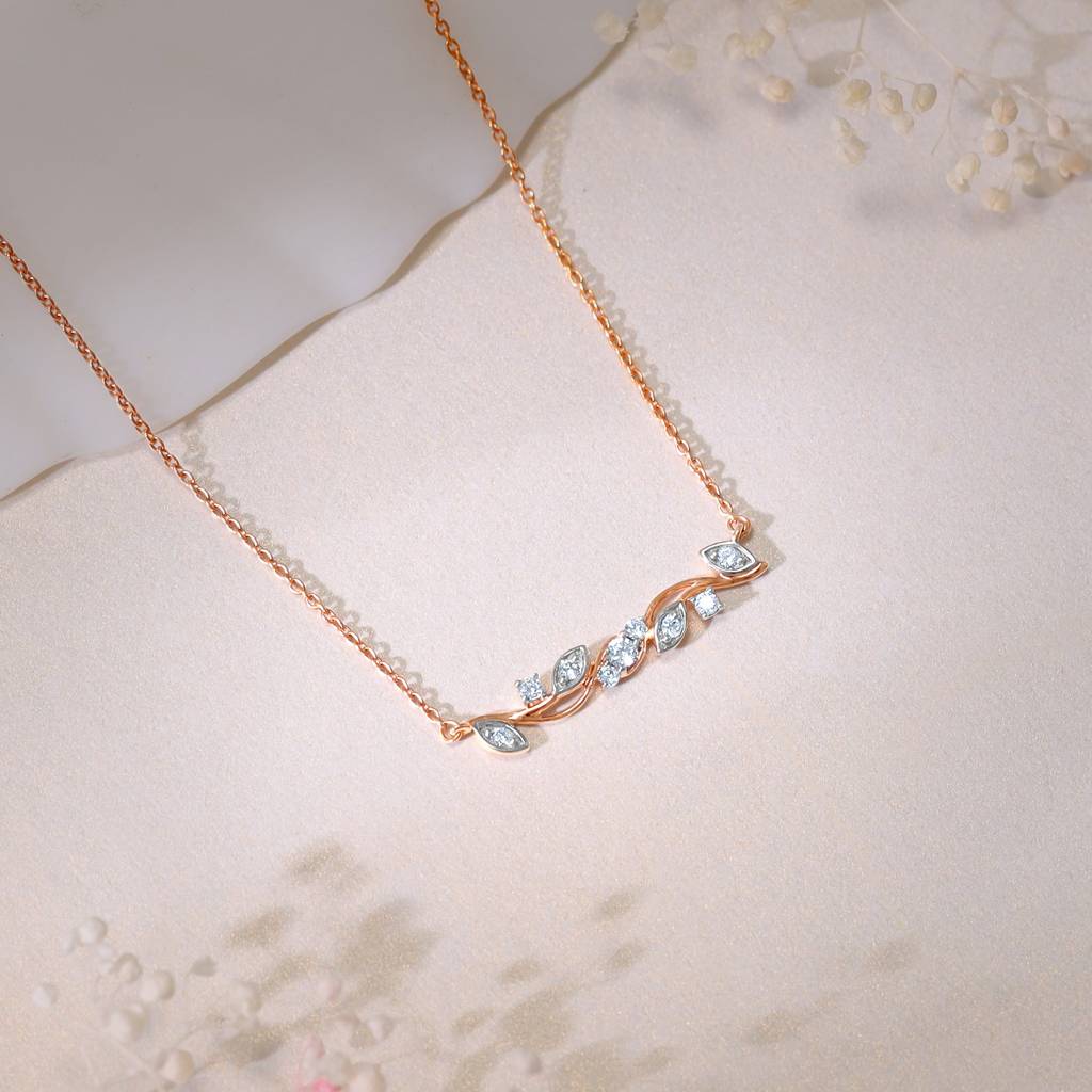 18K Rose Gold Branch Out Diamond Necklace : GDLNE0121