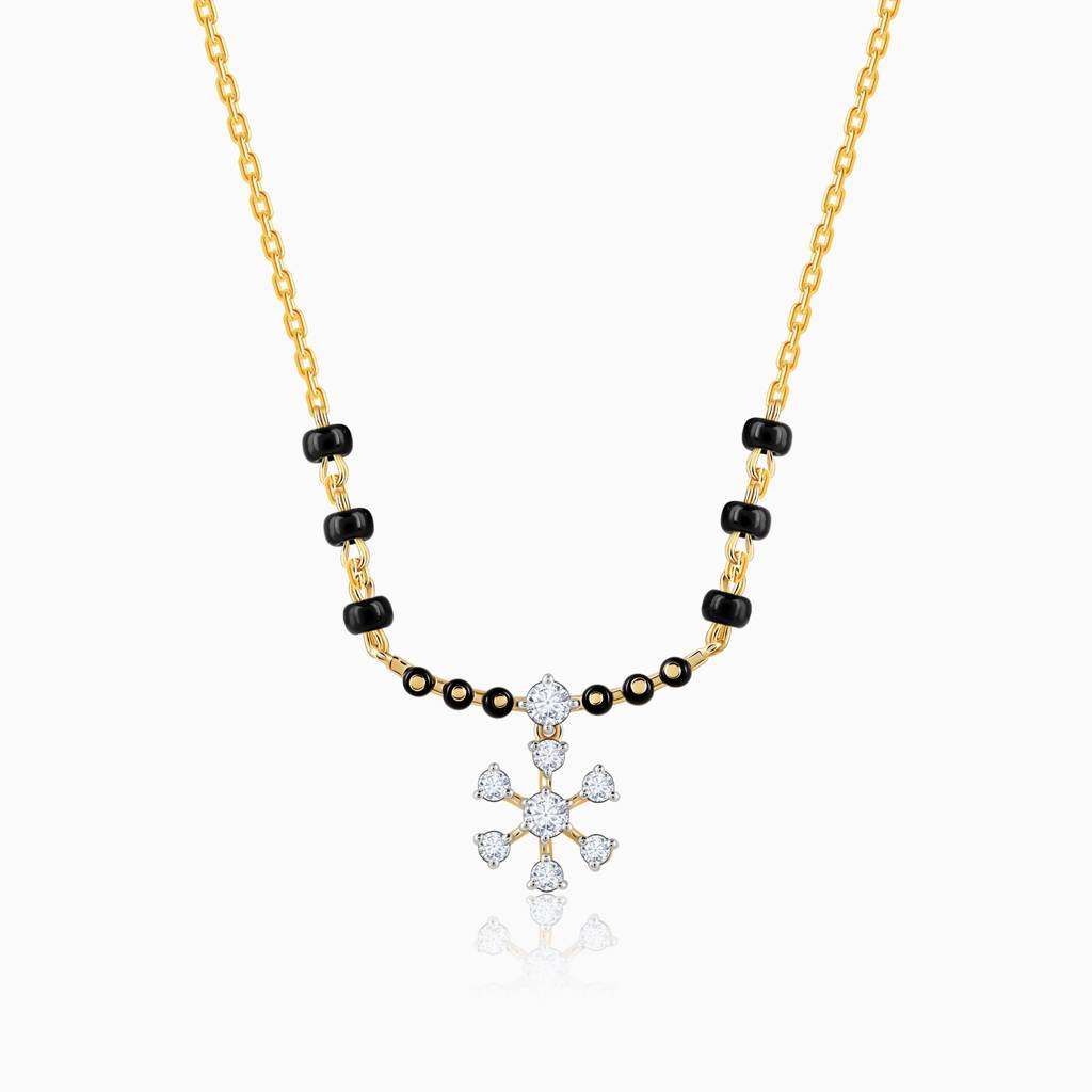 14K Gold Vasundhara Diamond Mangalsutra : GDLNE0127