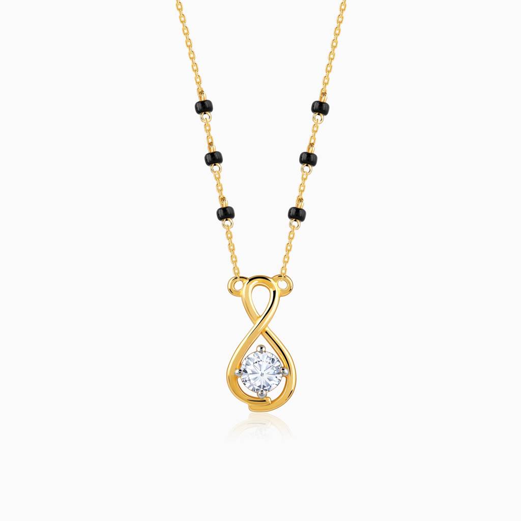 18K Gold Bandhan Solitaire Diamond Mangalsutra : GDLNE0138
