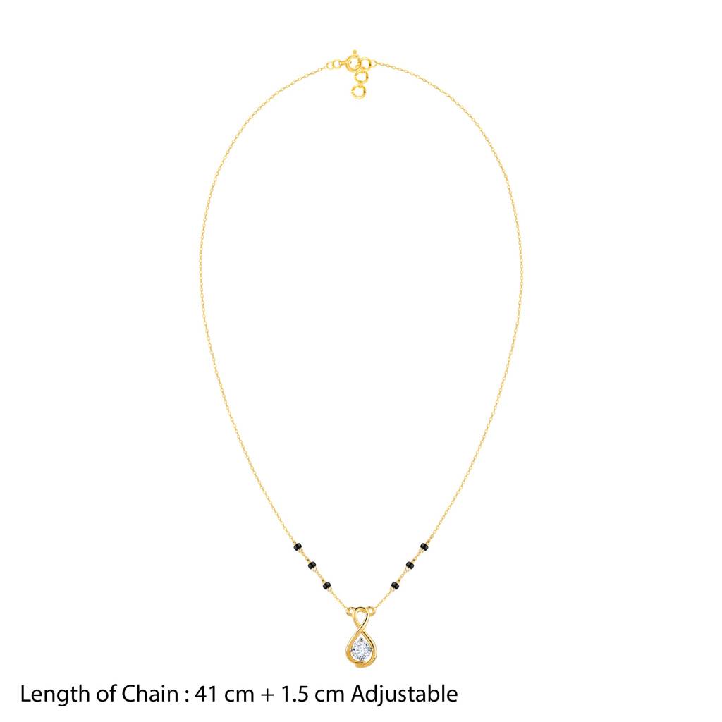 18K Gold Bandhan Solitaire Diamond Mangalsutra : GDLNE0138