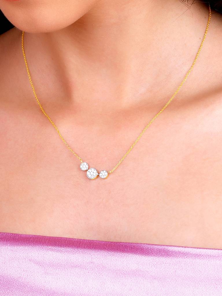 Giva 14K Yellow Gold Melting Hearts Diamond Necklace : GDLNE014