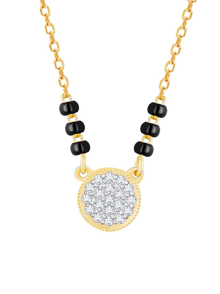 18K Yellow Gold Charmed Diamond Mangalsutra : GDLNE02