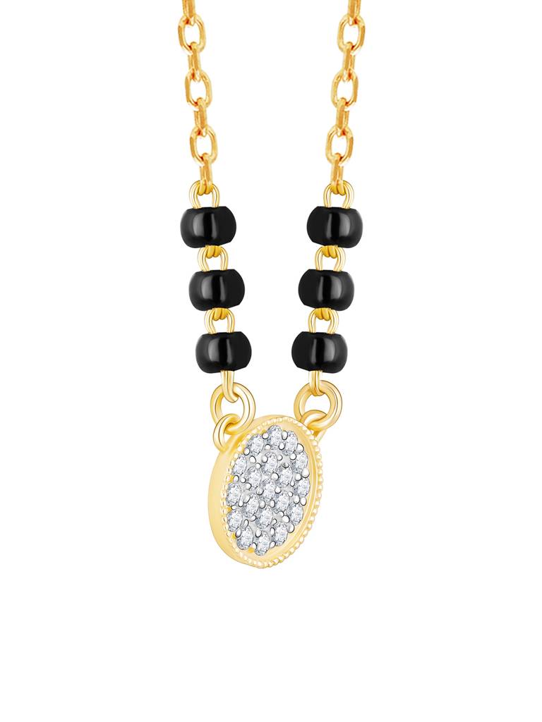 18K Yellow Gold Charmed Diamond Mangalsutra : GDLNE02