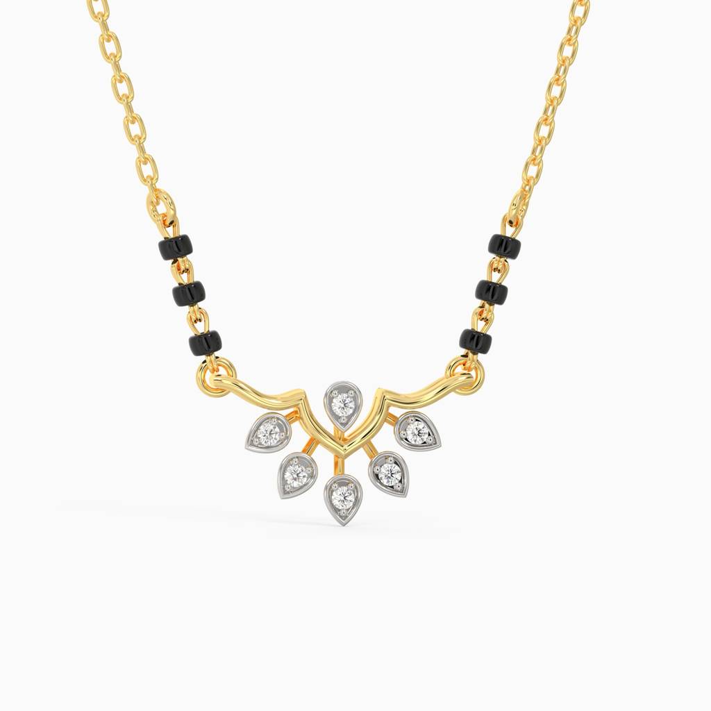14K Gold Mellow Diamond Mangalsutra : GDLNE030