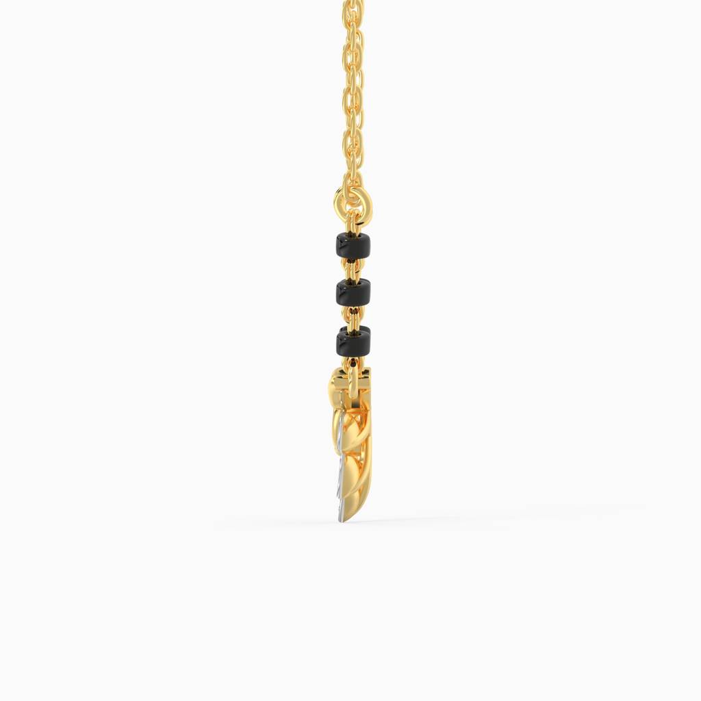 14K Gold Mellow Diamond Mangalsutra : GDLNE030