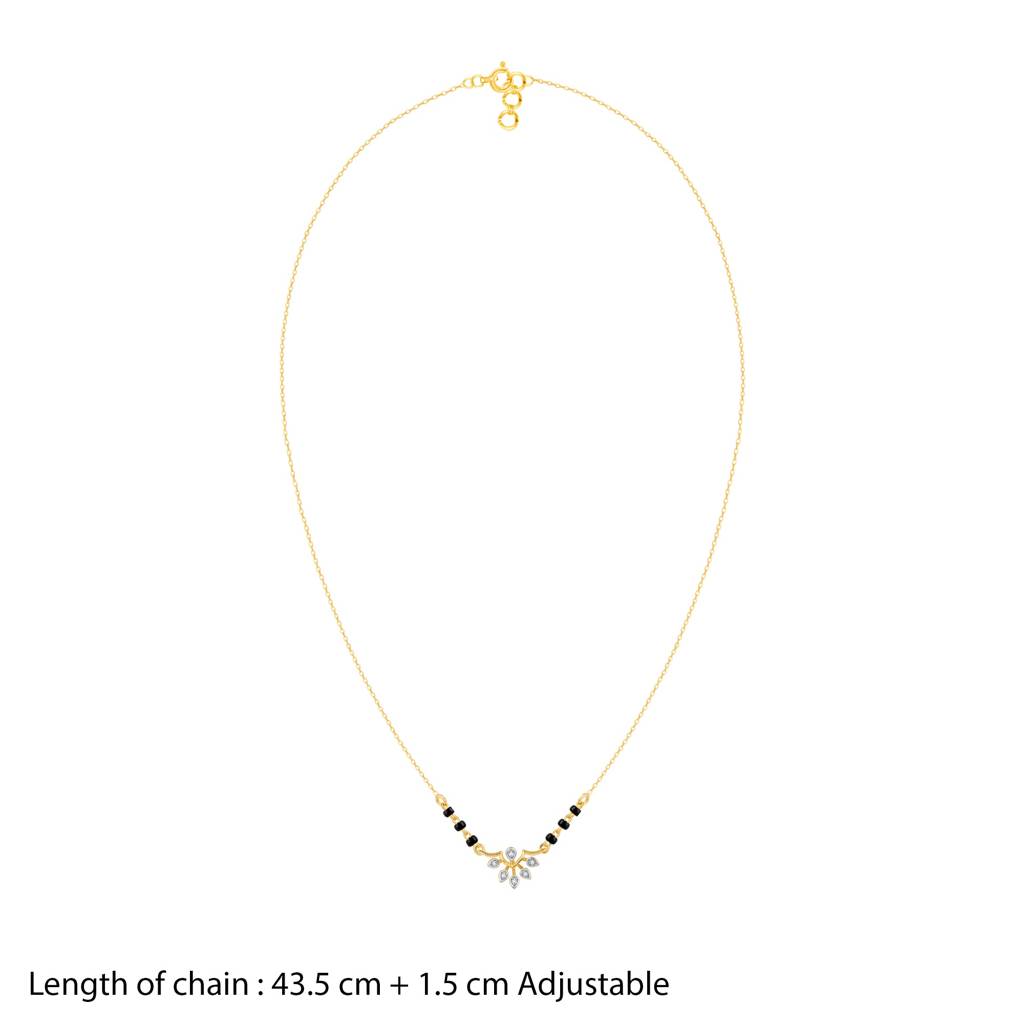 14K Gold Mellow Diamond Mangalsutra : GDLNE030