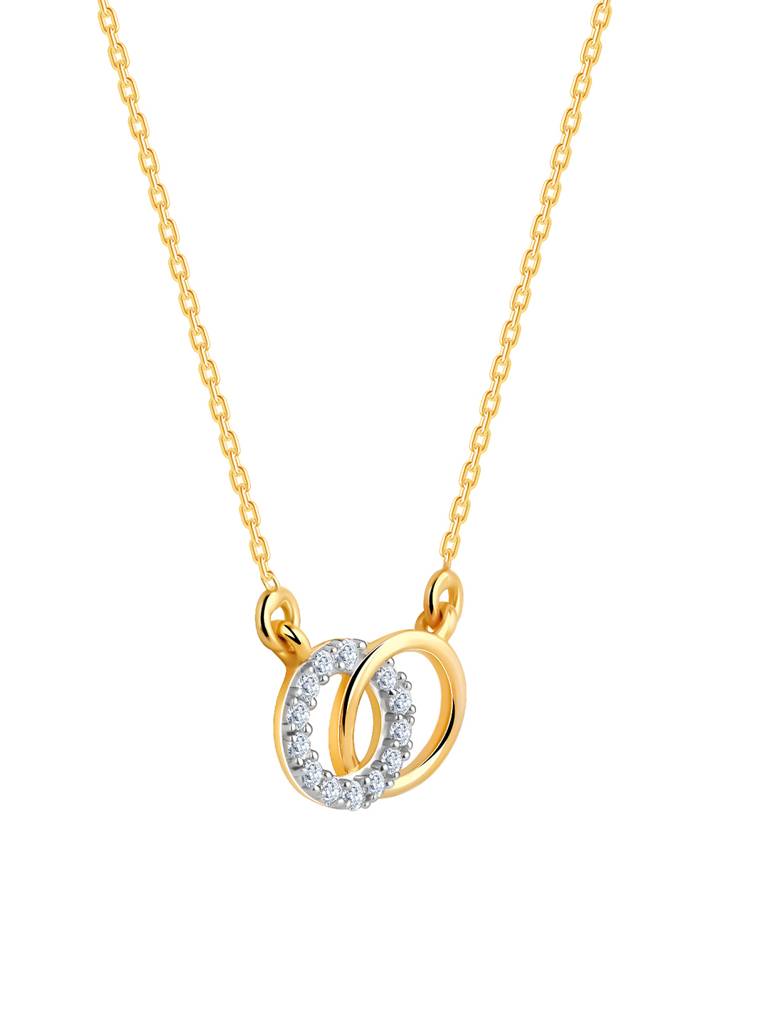 18K Yellow Gold Radiant Orbit Diamond Necklace : GDLNE046