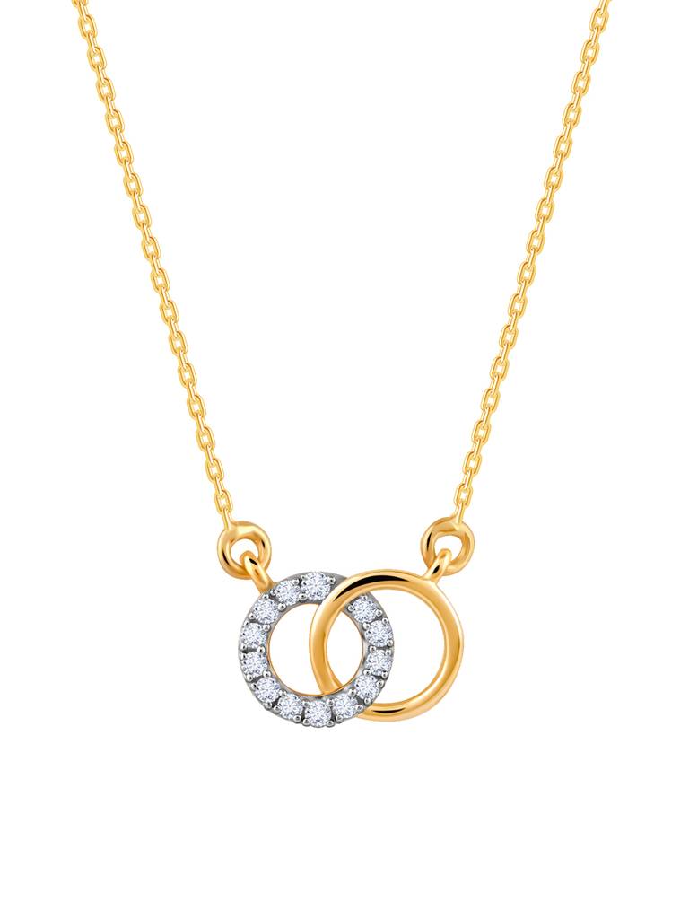 18K Yellow Gold Radiant Orbit Diamond Necklace : GDLNE046