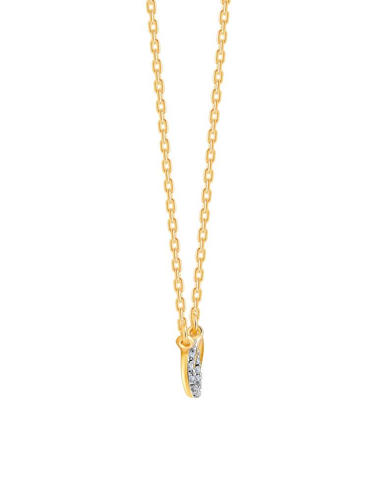 18K Yellow Gold Radiant Orbit Diamond Necklace : GDLNE046