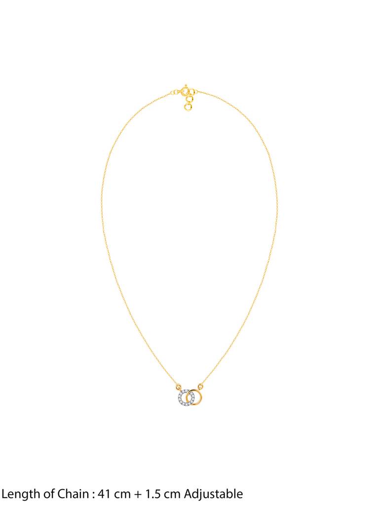 18K Yellow Gold Radiant Orbit Diamond Necklace : GDLNE046