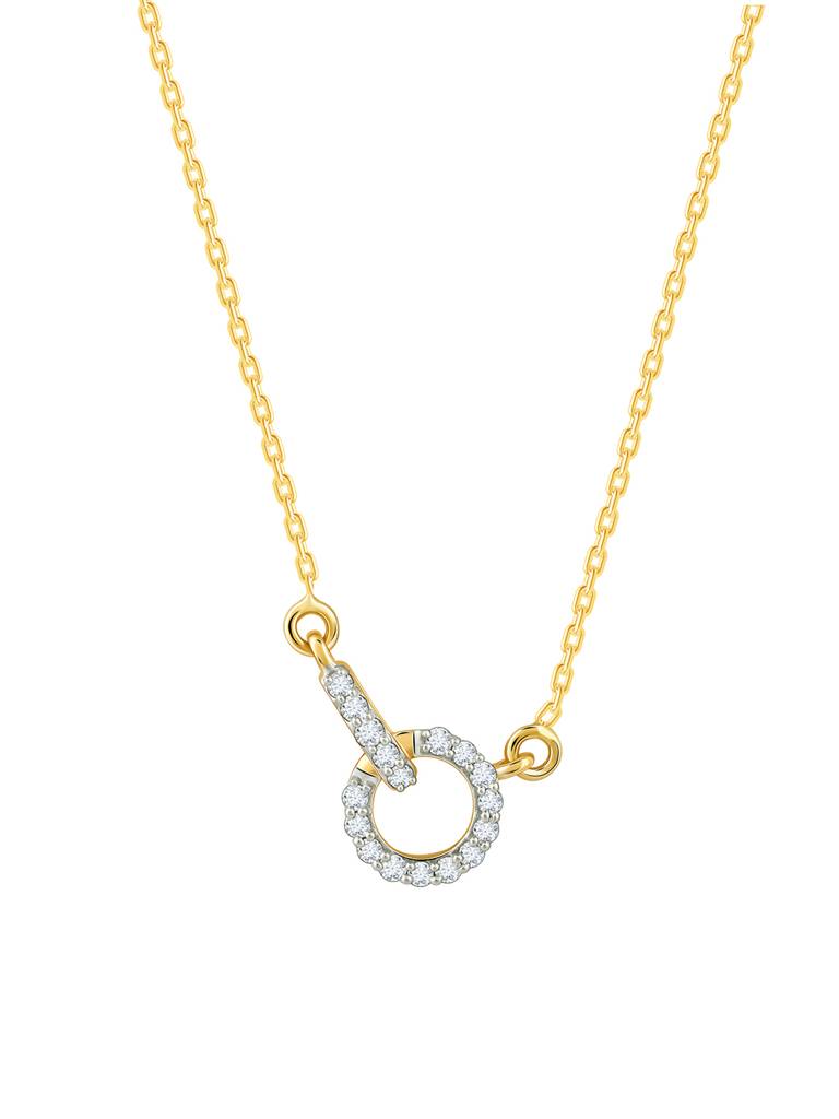 18K Yellow Gold Interconnected Diamond Necklace : GDLNE048