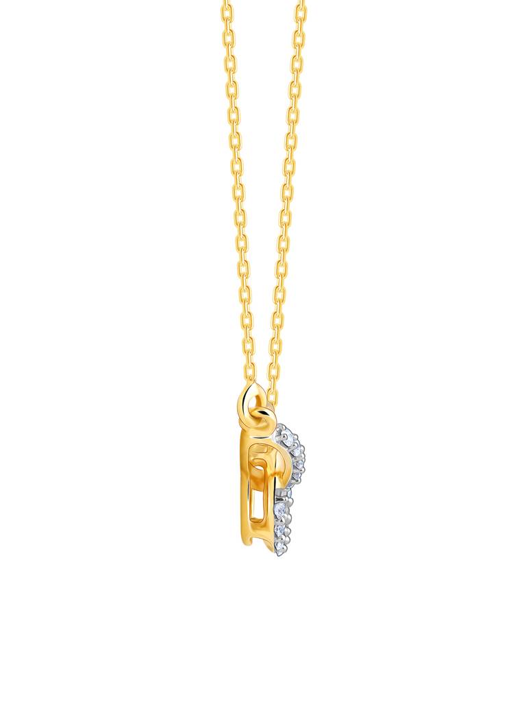 18K Yellow Gold Interconnected Diamond Necklace : GDLNE048