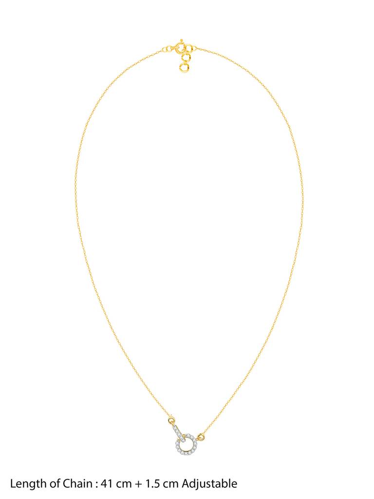 18K Yellow Gold Interconnected Diamond Necklace : GDLNE048