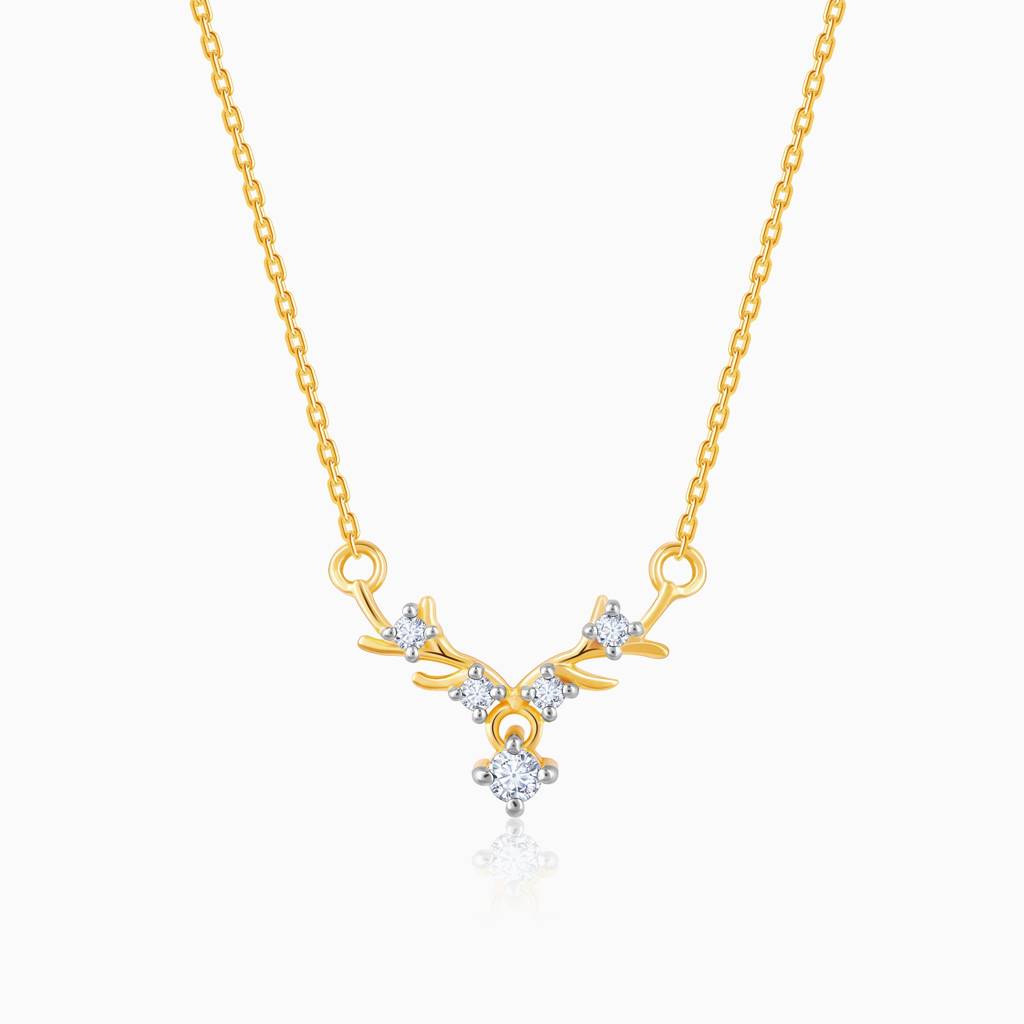 14K Gold Dearest Deer Diamond Necklace : GDLNE049