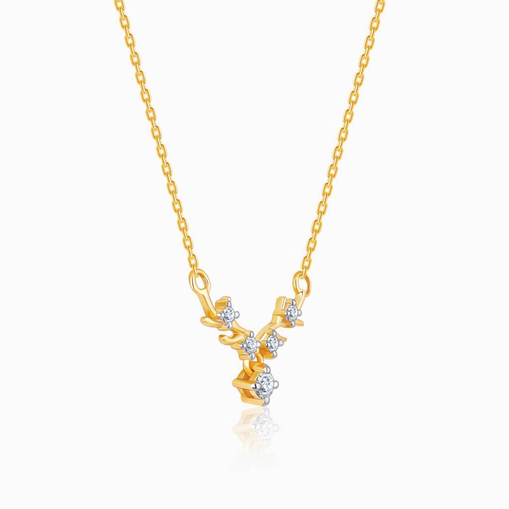 14K Gold Dearest Deer Diamond Necklace : GDLNE049