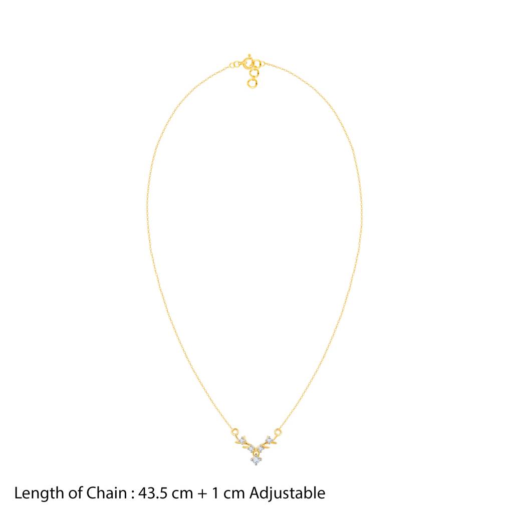 14K Gold Dearest Deer Diamond Necklace : GDLNE049