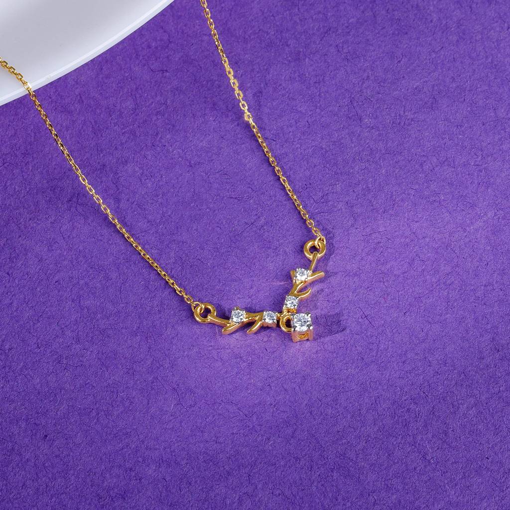 14K Gold Dearest Deer Diamond Necklace : GDLNE049