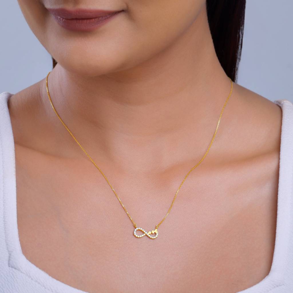 14K Gold Infinity Grace Diamond Necklace : GDLNE050