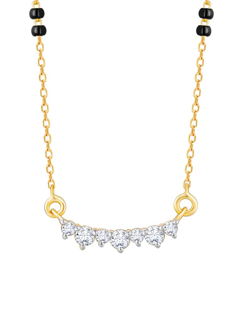 Giva 18K Yellow Gold Gold Classic Diamond Mangalsutra Gifts For Women & Girls : GDLNE05