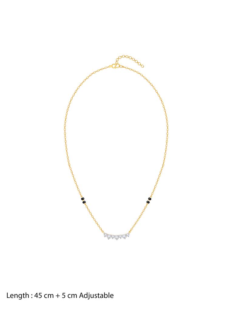 Giva 18K Yellow Gold Gold Classic Diamond Mangalsutra Gifts For Women & Girls : GDLNE05