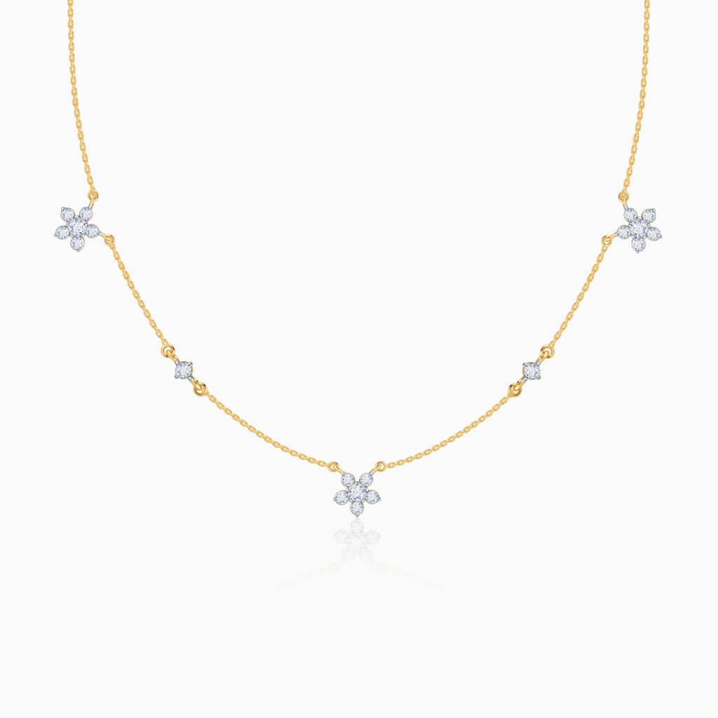 Gold Novae Diamond Necklace : GDLNE075